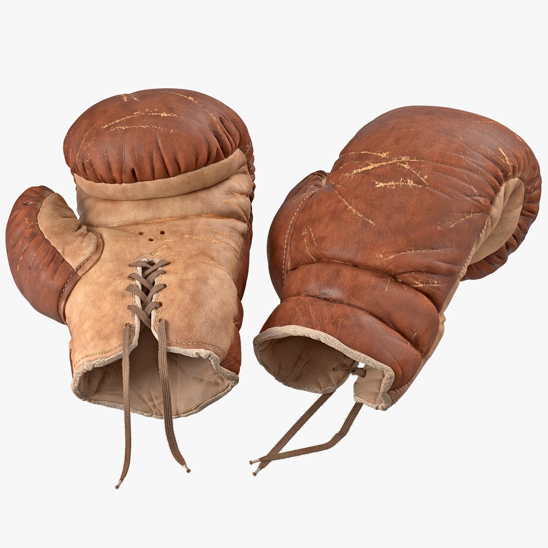 Old Leather Boxing Glove 3D Model 3D model preview