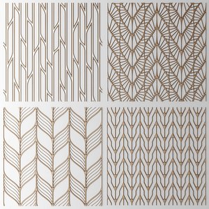 3d model set panel lattice grille