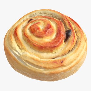3D Raisin bun model