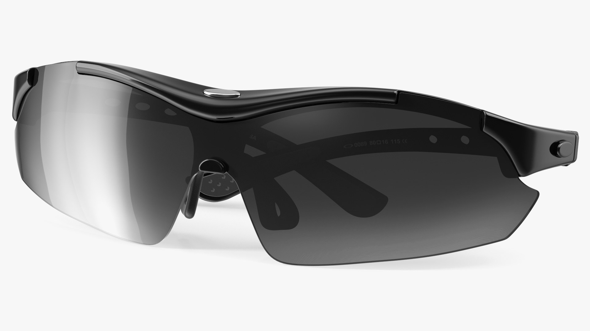 Sport Sun Glasses Black 3D model preview