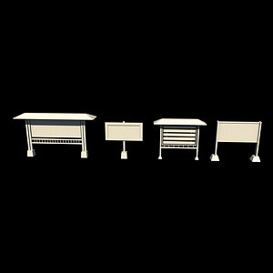 3D Bulletin Board set 3D model