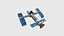 Satellite F08 Aluminium - Conception spatiale SciFi
