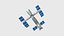 Satellite F08 Aluminium - Conception spatiale SciFi