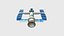 Satellite F08 Aluminium - Conception spatiale SciFi