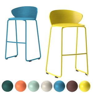 3D stool wood model
