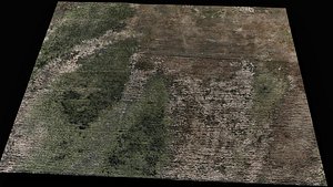 landscape grass field large area 200m part7 drone scan model