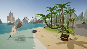 Low Poly Tropical Island - Asset for 3D Game