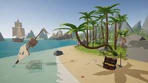 Low Poly Tropical Island - Asset for 3D Game