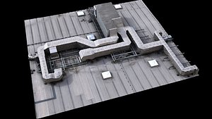 factory roof airvents systems kitbash part2 photogrammetry model