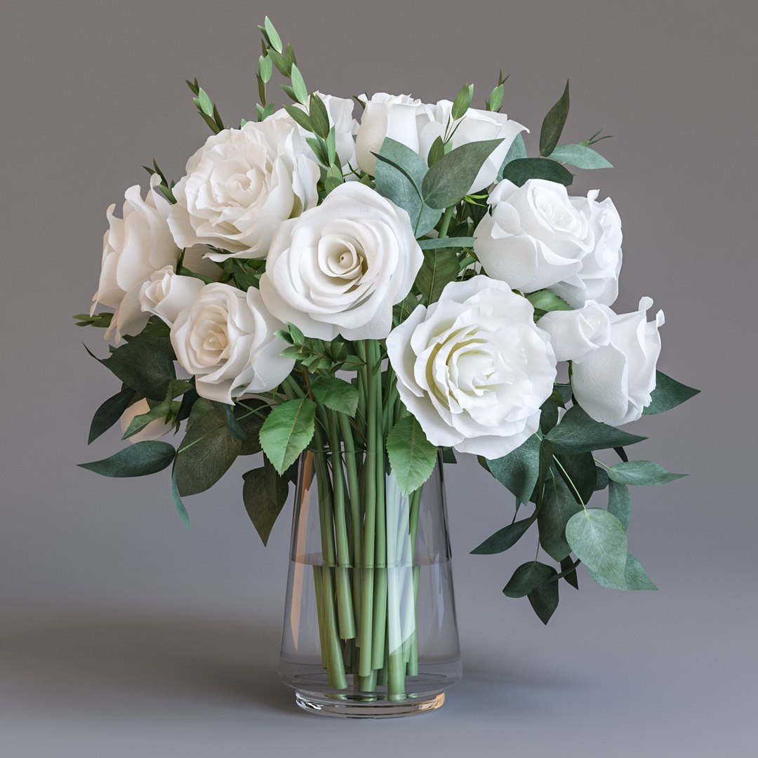 White Roses 3D Model - TurboSquid 1286016