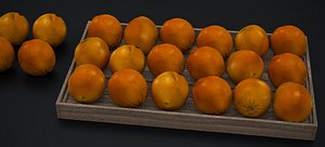 ORANGE FRUIT WOODEN CRATE 2024 3D model