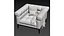 Silla decorativa blanca capitoné