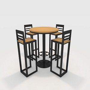 3D Bar Table And Chair 6 model
