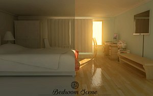 3D model bedroom scene