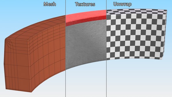 3D Sidewalk Curb Curved Red - TurboSquid 2031256