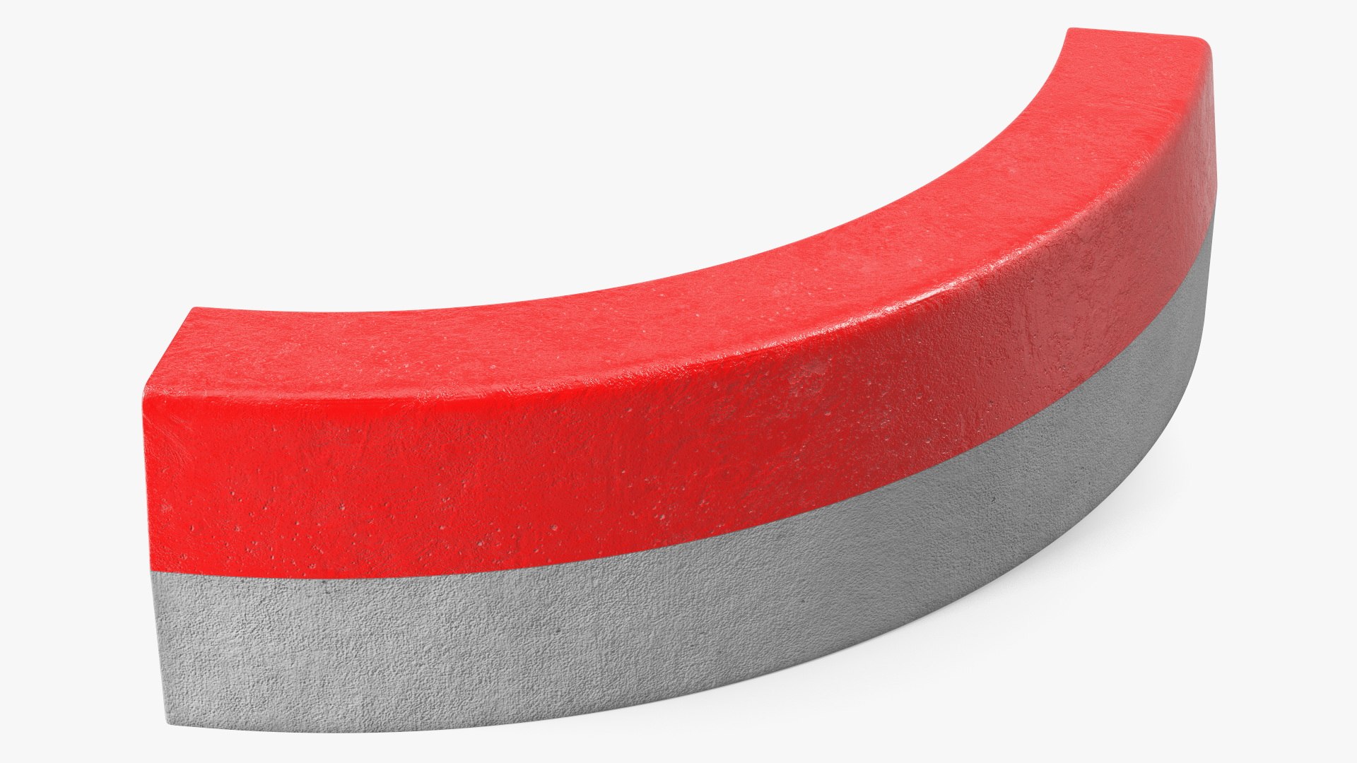Sidewalk Curb Curved Red 3D model preview