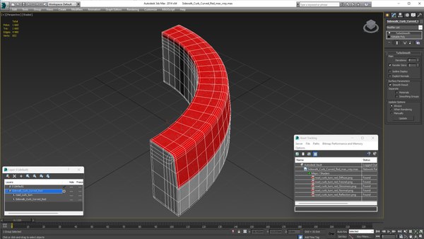 3D Sidewalk Curb Curved Red - TurboSquid 2031256