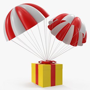Twin Parachute Gift Box 3D Model