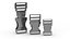 Set of 3 Buckles for Lanyards or similar Low-poly 3D model