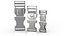 Set of 3 Buckles for Lanyards or similar Low-poly 3D model