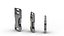 Set of 3 Buckles for Lanyards or similar Low-poly 3D model