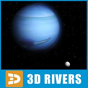 neptune planets satellite 3d model