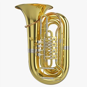 3D Brass bell tuba