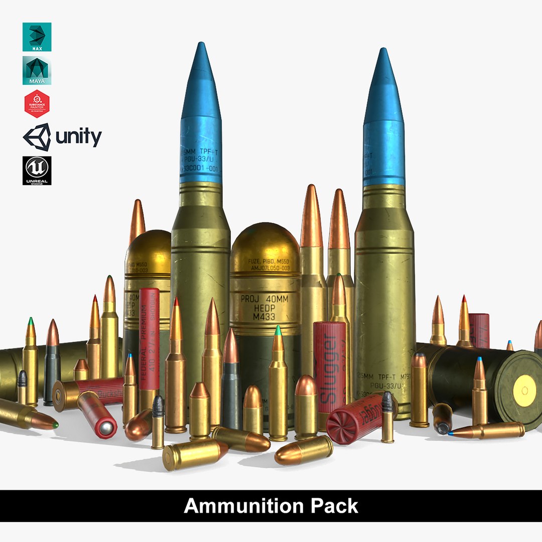Ammo Pack 3D model https://p.turbosquid.com/ts-thumb/Uk/e9vzu0/Ks/bullet_pack_banner_01/jpg/1772459656/1920x1080/fit_q87/d0db783b7cb6c0c9d7ed5e7966aa62d31b3fc683/bullet_pack_banner_01.jpg