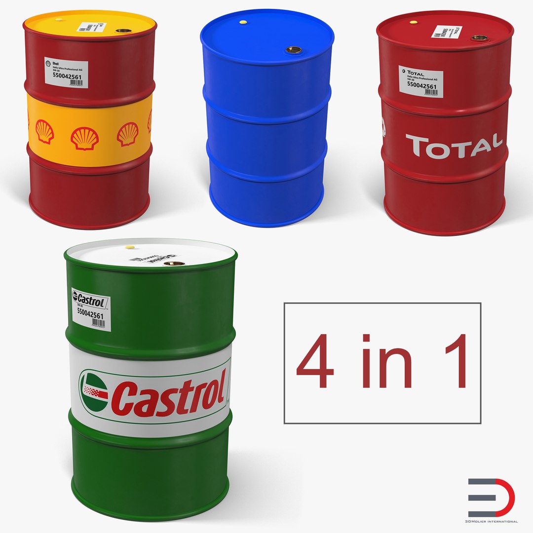 Oil Barrels 3D Models Collection 3D model preview