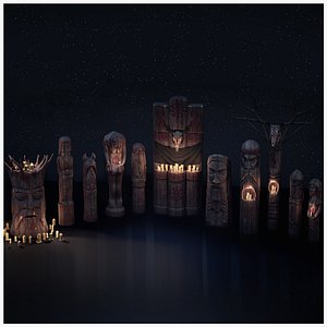 Pagan Slavic Wooden Totems