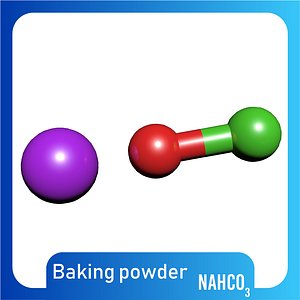 Baking Powder 3D Model Sodium bicarbonate NaHCO3