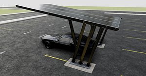 TRIPLE L TYPE MODERN SOLAR CARPORT TYPE-10 3D model