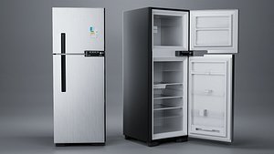 The Brastemp Frost Free Duplex Refrigerator 375L Inox BRM44HK 220V 3D model