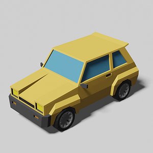Racing rally car hatchback low poly 3D model RTR5X8S