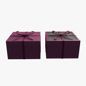 3D model Gift Box Square shape with Ribbon