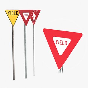 Road Signs - Yield 3D