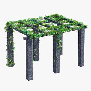 3D model Straight Pergola