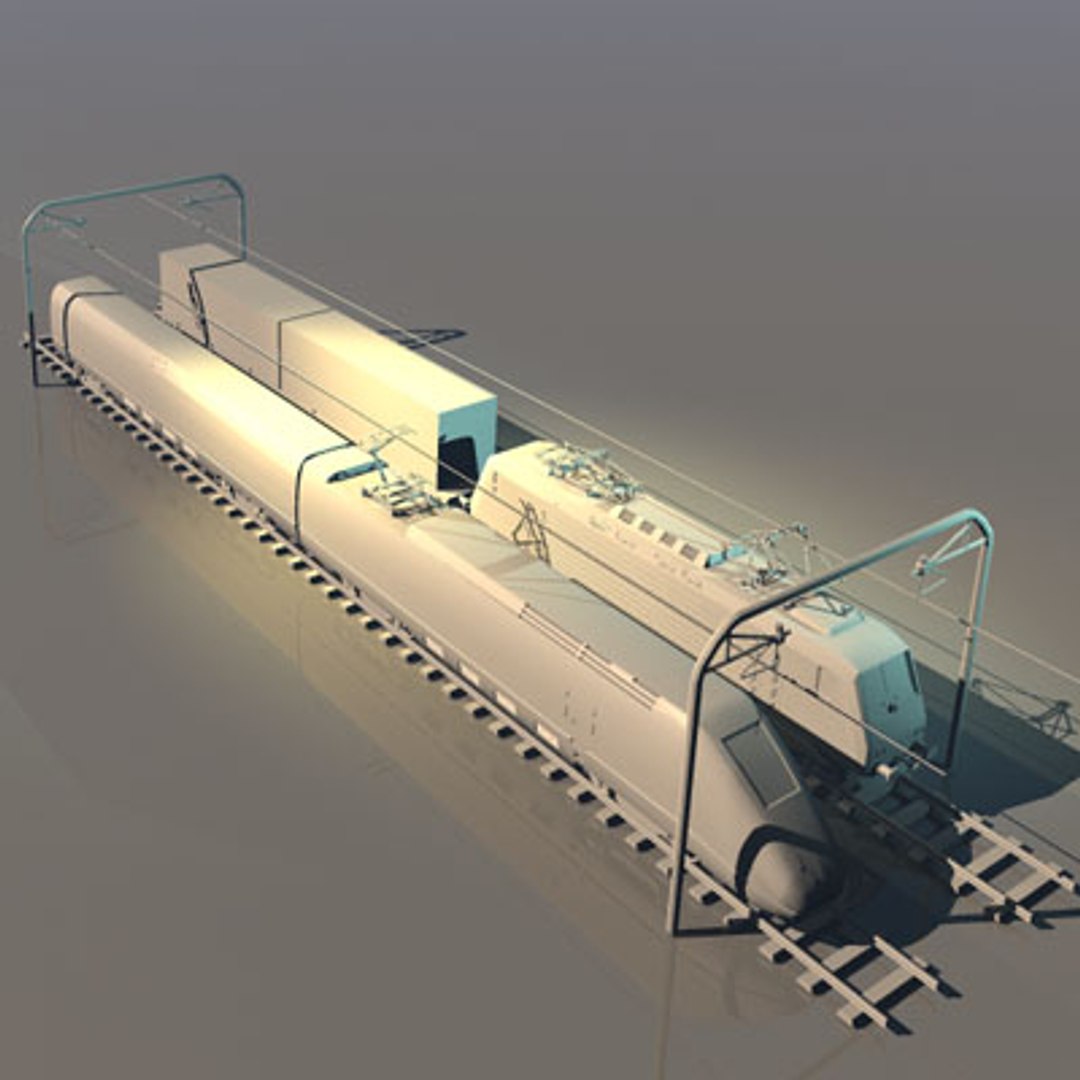 Container Set Cargo Train 3d Model
