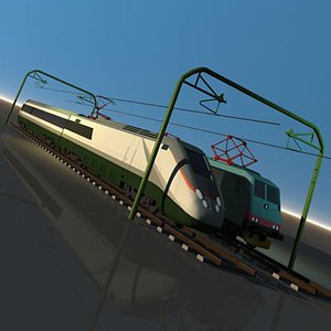 container set cargo train 3d model