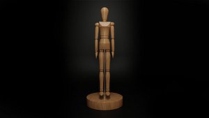 Artist Drawing Wooden Mannequin