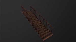 Wooden Stairs 3D model