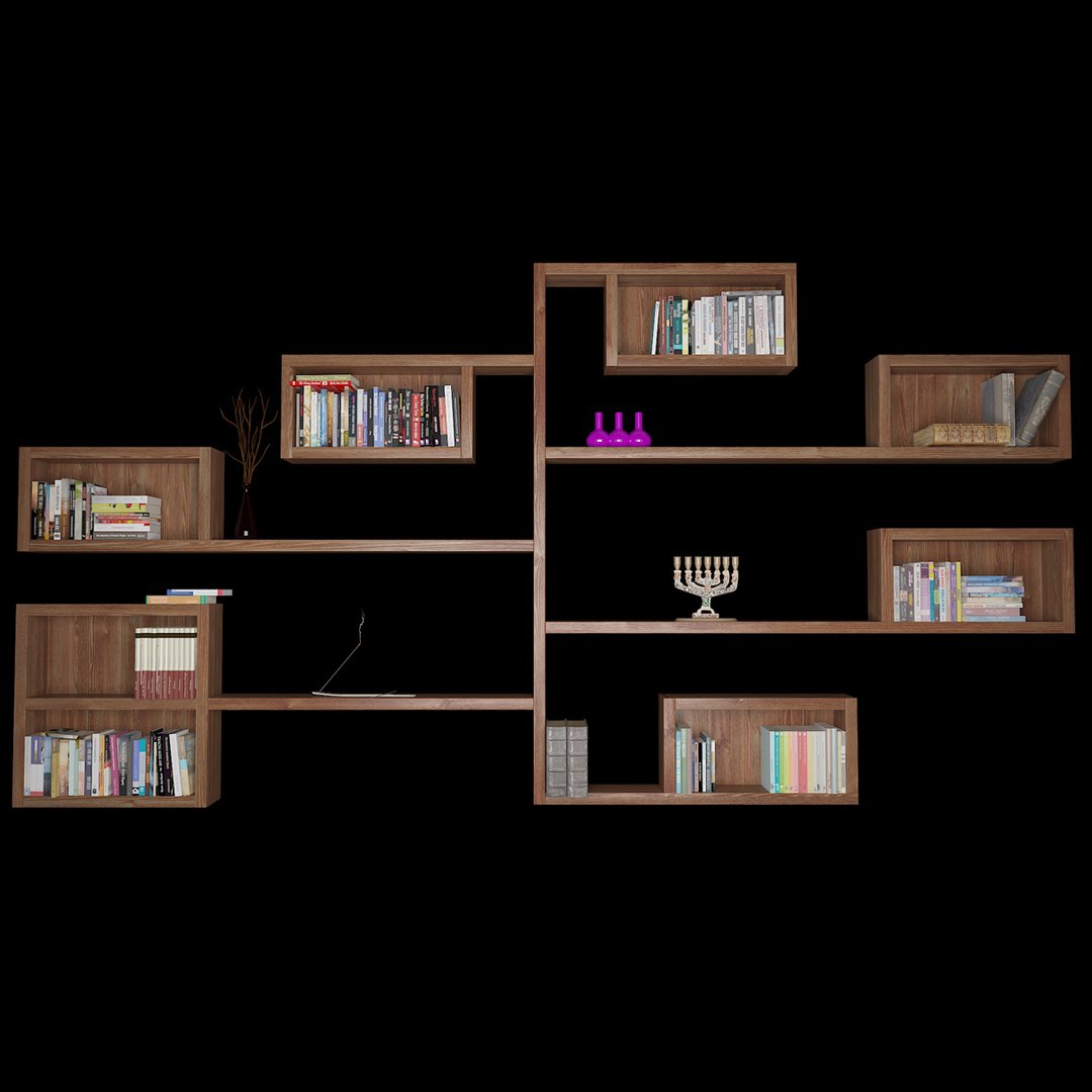 3D Bookshelf Random Boxes With Books Model - TurboSquid 1868166