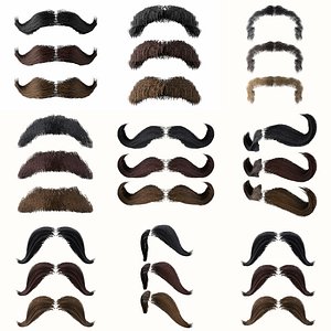 Mustache Low Poly Pack