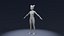 Stilisiertes Mädchenkörper-Basisnetz-3D-Modell, manipuliert mit IKFK Switch Game Animation Ready
