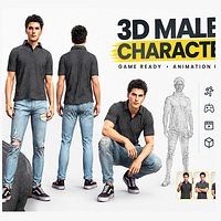 Realistic Male 3D Model for Animations and Games