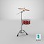 Cymbal With Red Drum 3D model