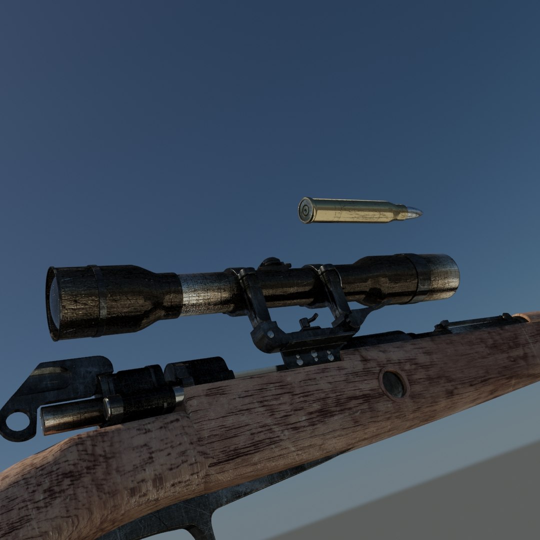 3d model ww2 german sniper rifle