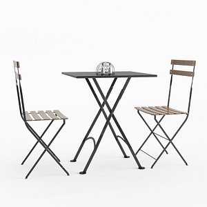 French Cafe Folding Table and Chairs model