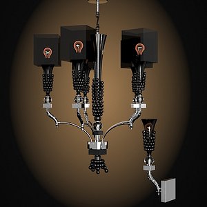 Sigma elle due L2 7107 simon granchi  art deco ceiling wall lamp sconce black swarowski chandelier