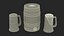 Beer Keg and Mugs Set Mockup